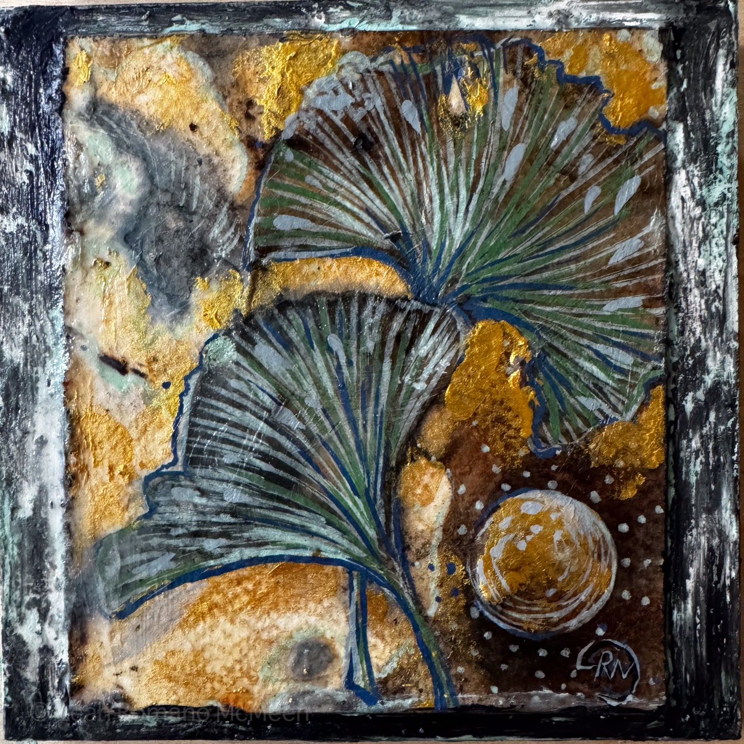 Eco Botanical Gingko Leaves Painting