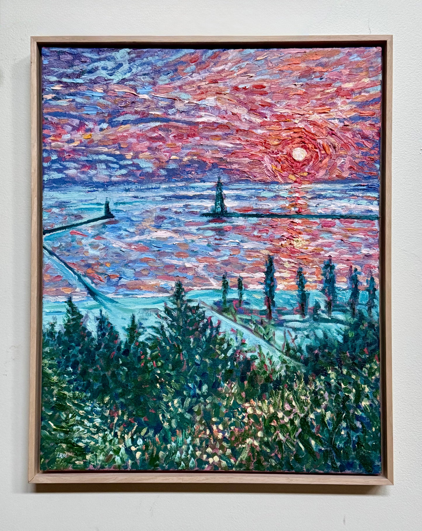 Breakwater Glow - Oil Painting