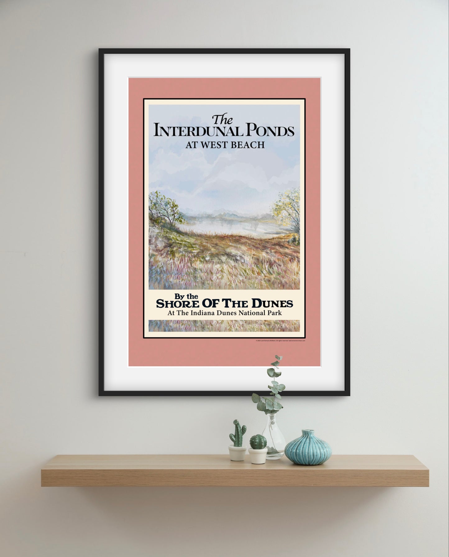 Interdunal Pond West Beach Indiana Dunes National Park – WPA Style Poster Print