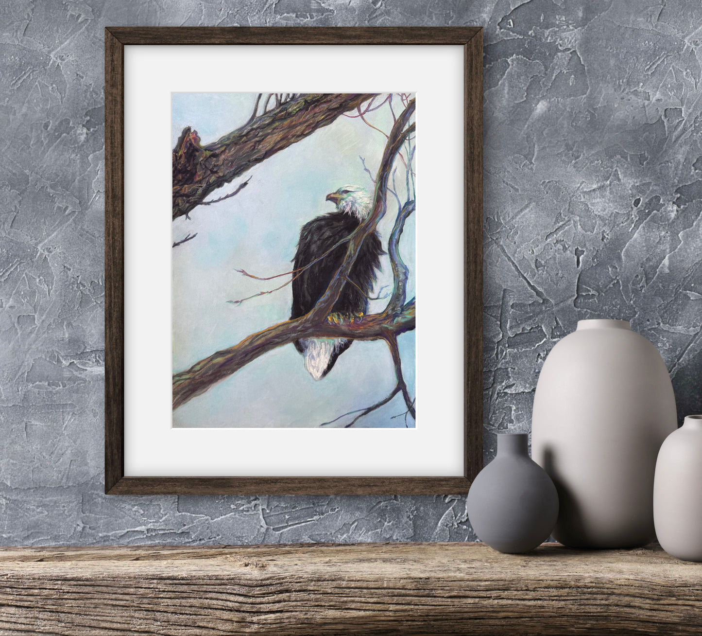 Keeping Watch – Bald Eagle Soft Pastel Giclée Bird Print