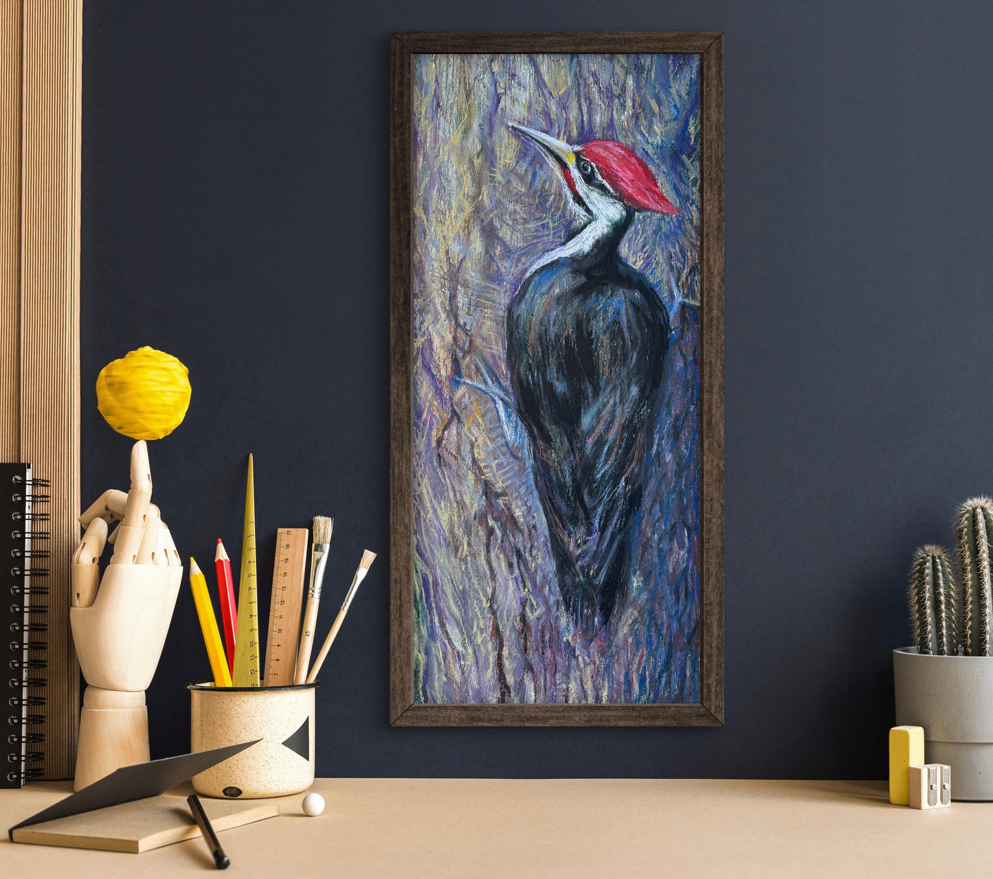 Pileated Woodpecker Bird – Giclée Print from Oil Pastel Original