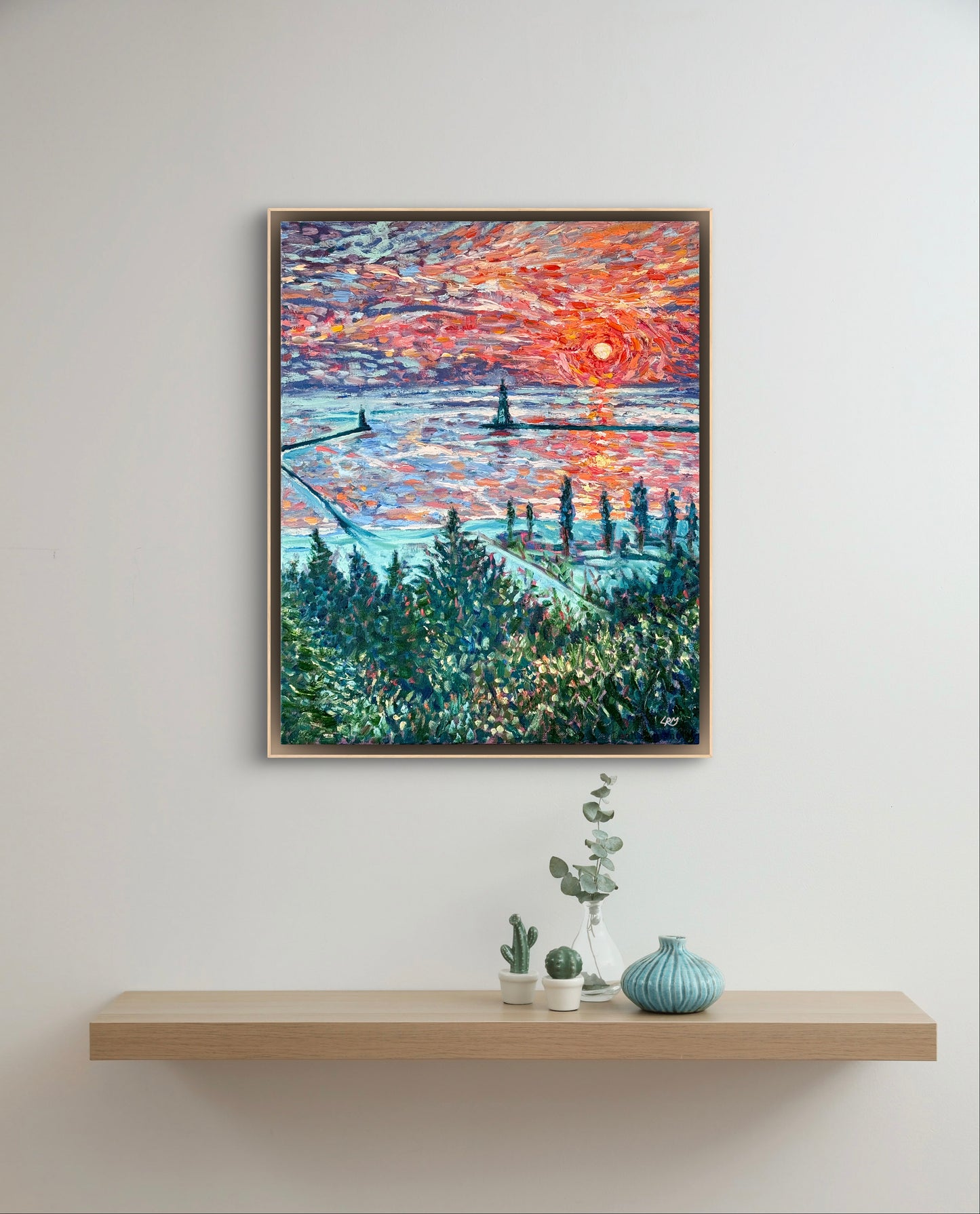 Breakwater Glow – Stretched Canvas Print