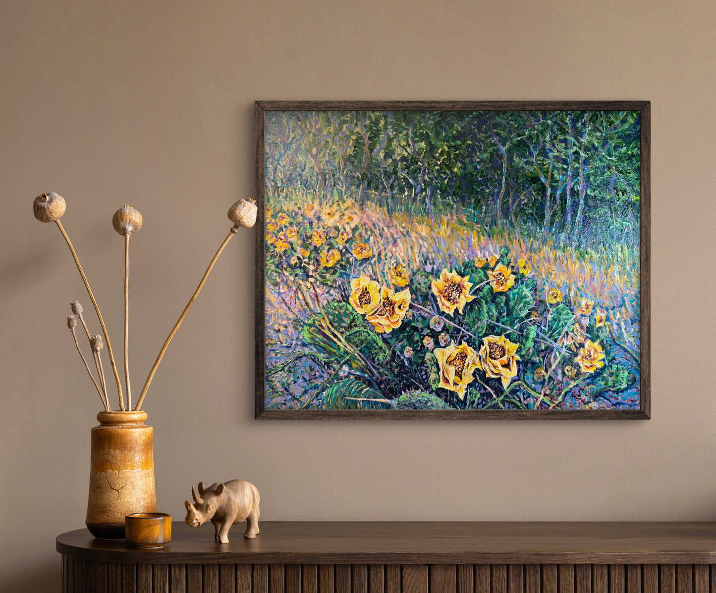 Where The Prickly Pears Bloom – Stretched Canvas Print