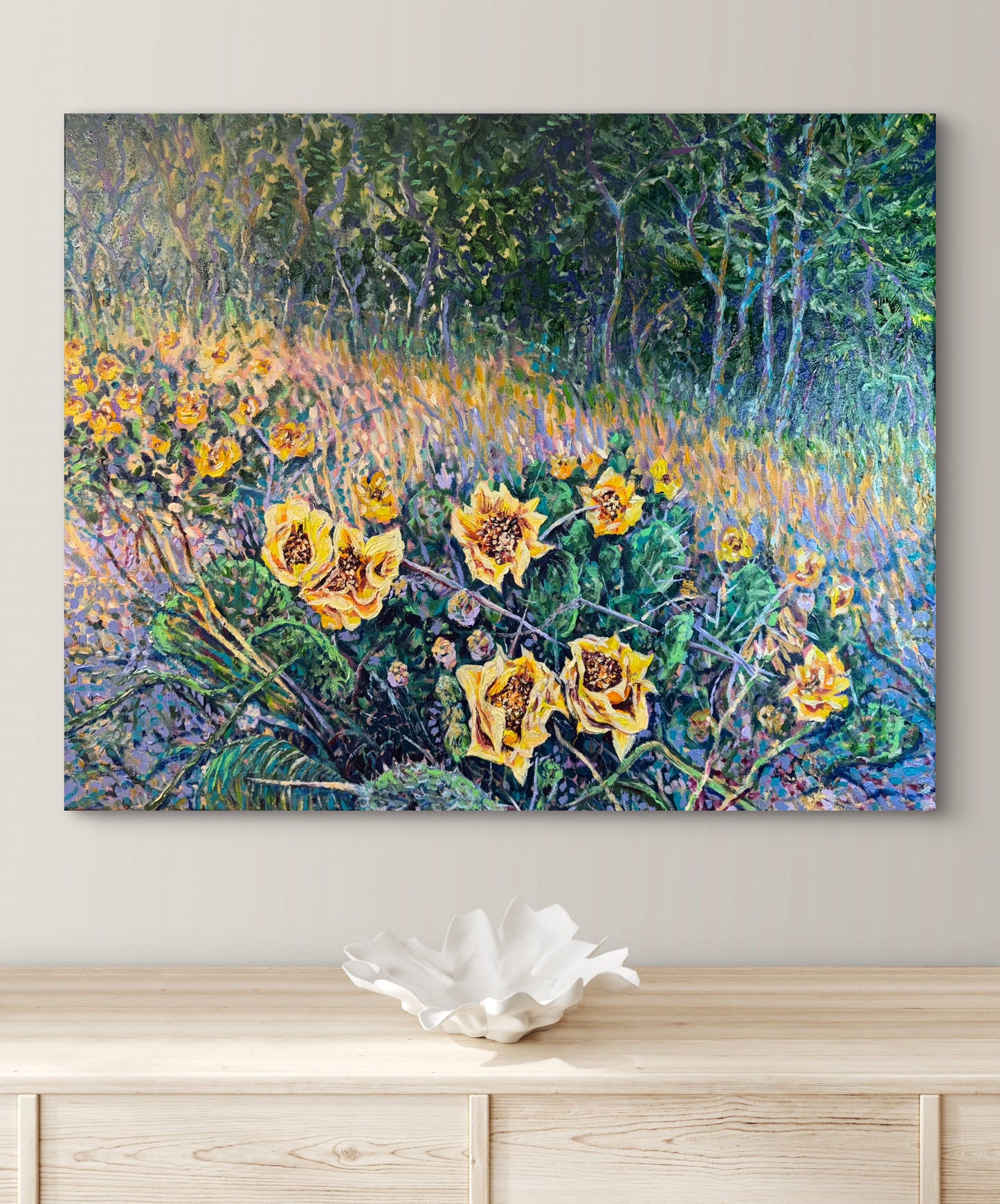 Where The Prickly Pears Bloom – Giclée Paper or Stretched Canvas Print from Oil Original
