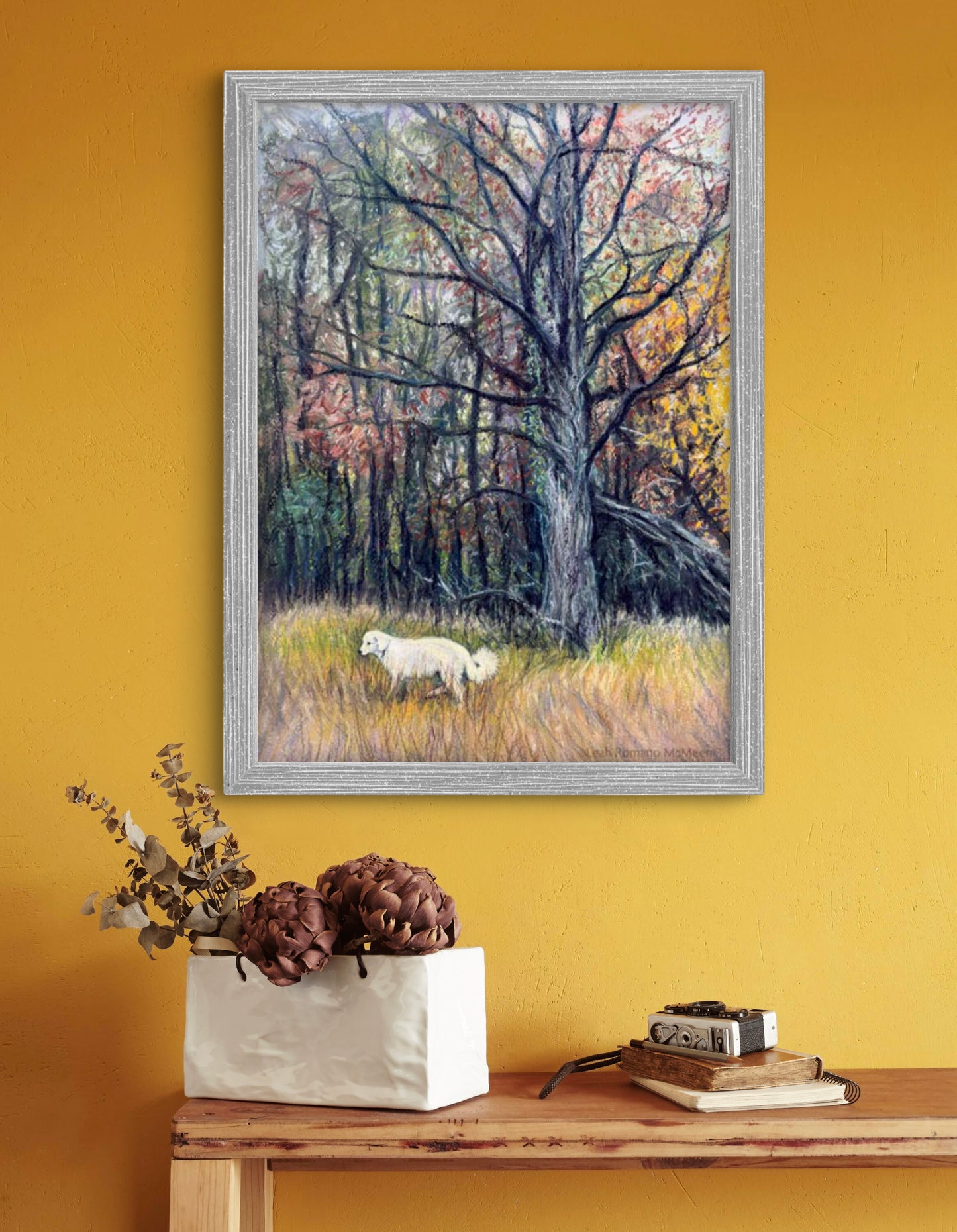 A Walk In the Old Pasture – White Livestock Guardian Dog Giclée Print