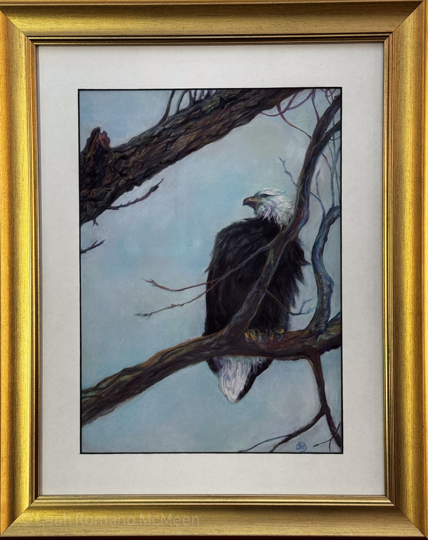 Keeping Watch - Bald Eagle Soft Pastel Original