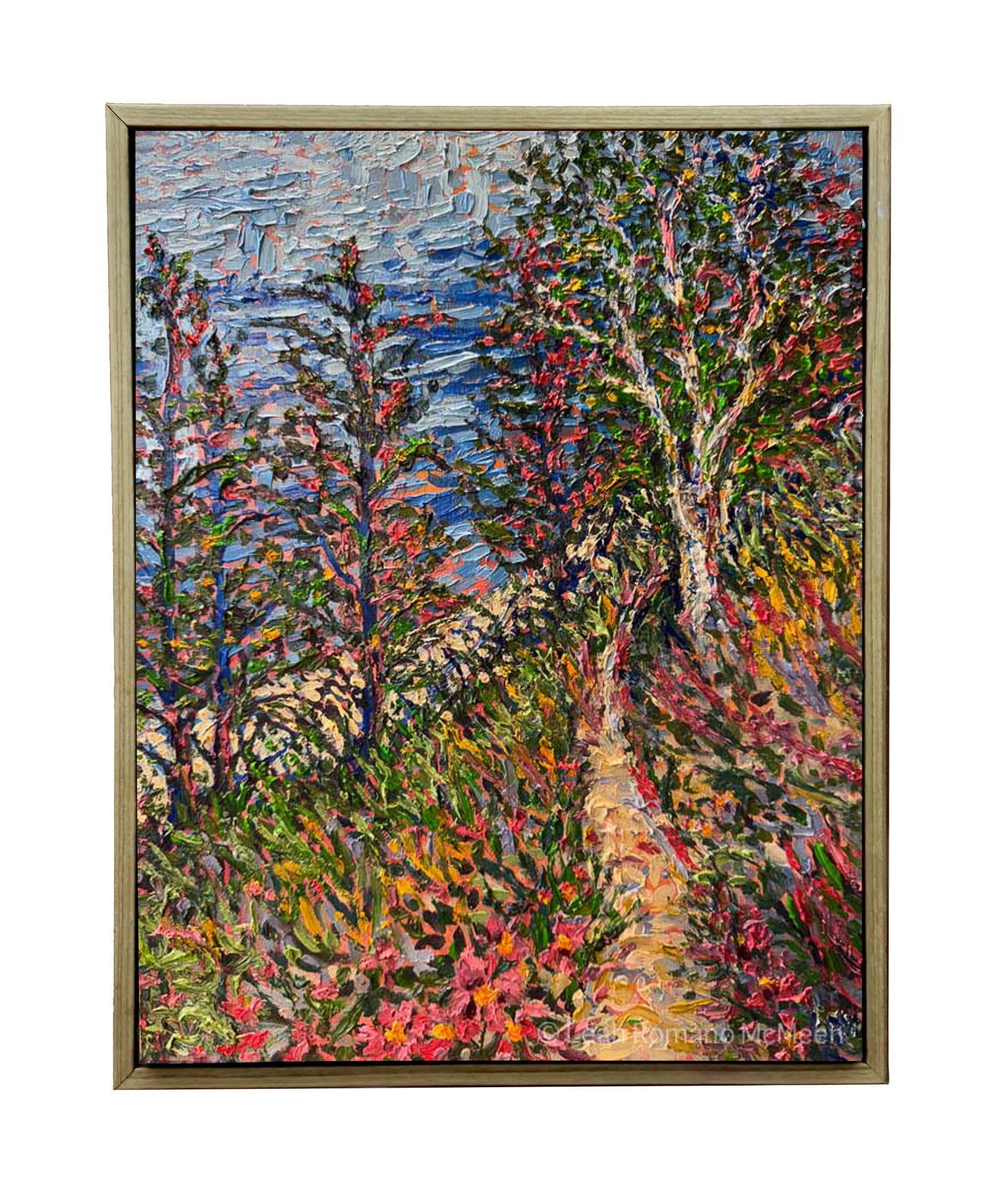 Lake and Dune, View From Above - Original Oil Painting