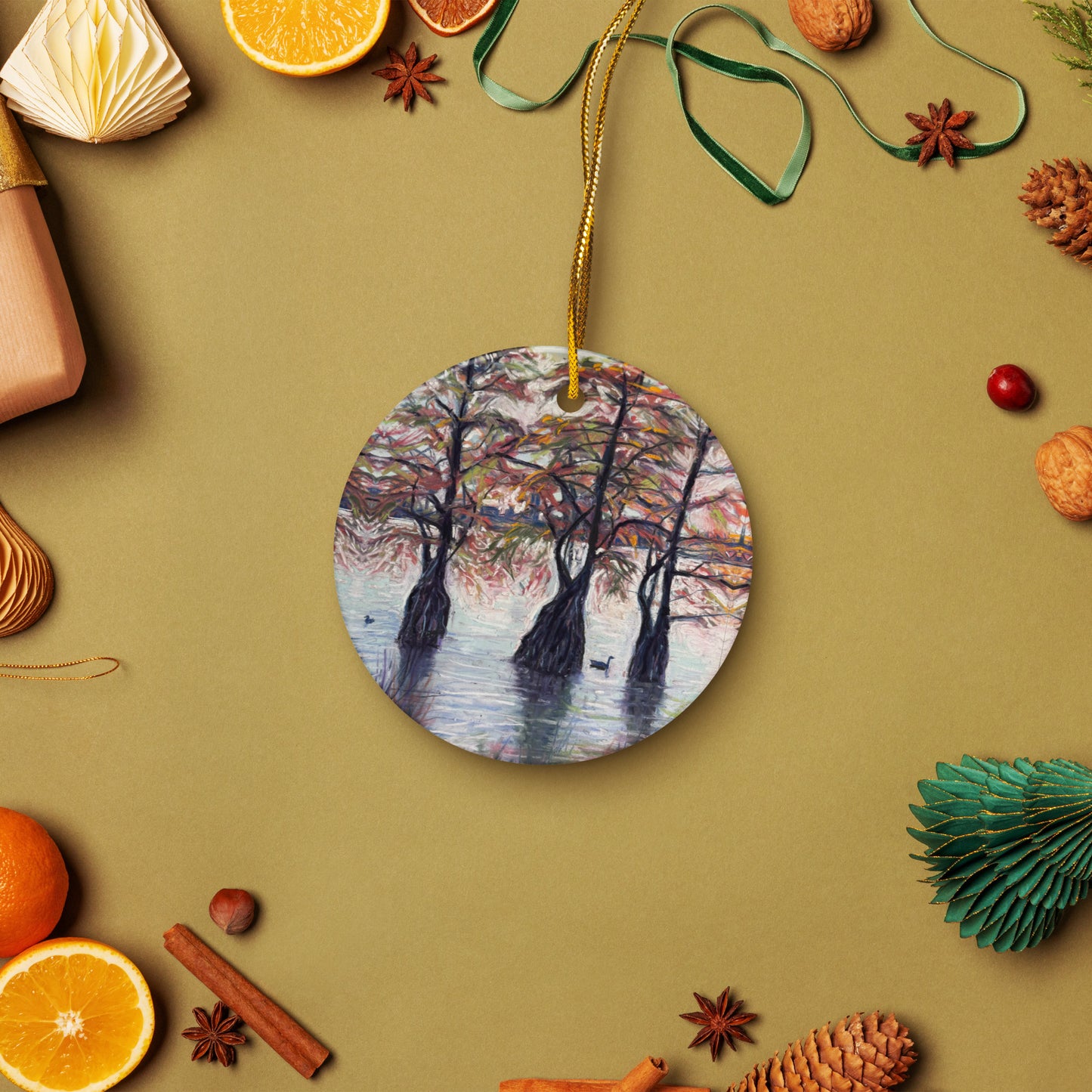 Three Sisters Trees Ceramic Ornament