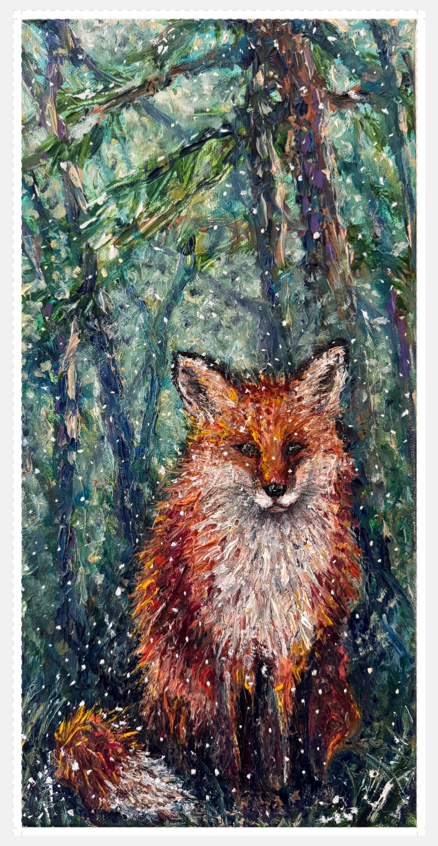 The Snow Watcher Fox – Giclée Print from Oil Original