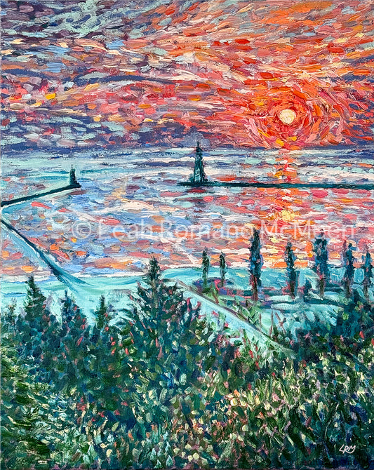Breakwater Glow – Stretched Canvas Print