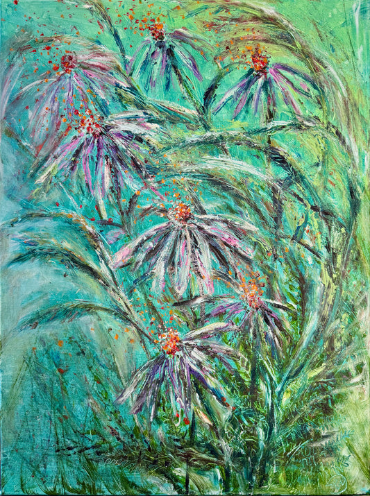 Coneflower Medley oil painting