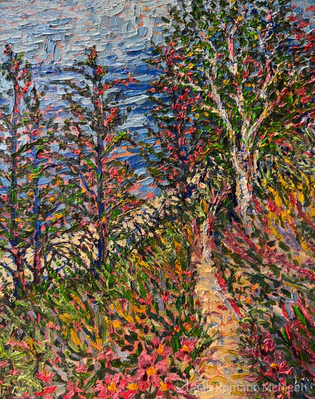 Lake and Dune, View From Above - Original Oil Painting