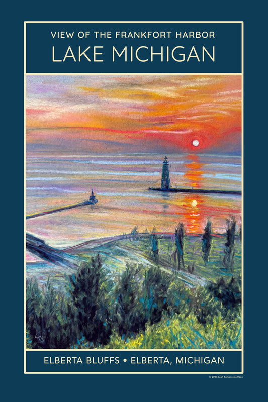 Frankfort Harbor At Lake Michigan Elberta Bluffs Poster & Print