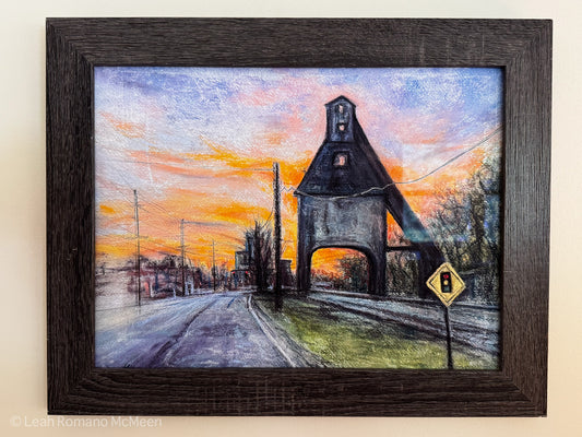Last Light Of The Coaling Tower Giclée Print Framed With Museum Glass