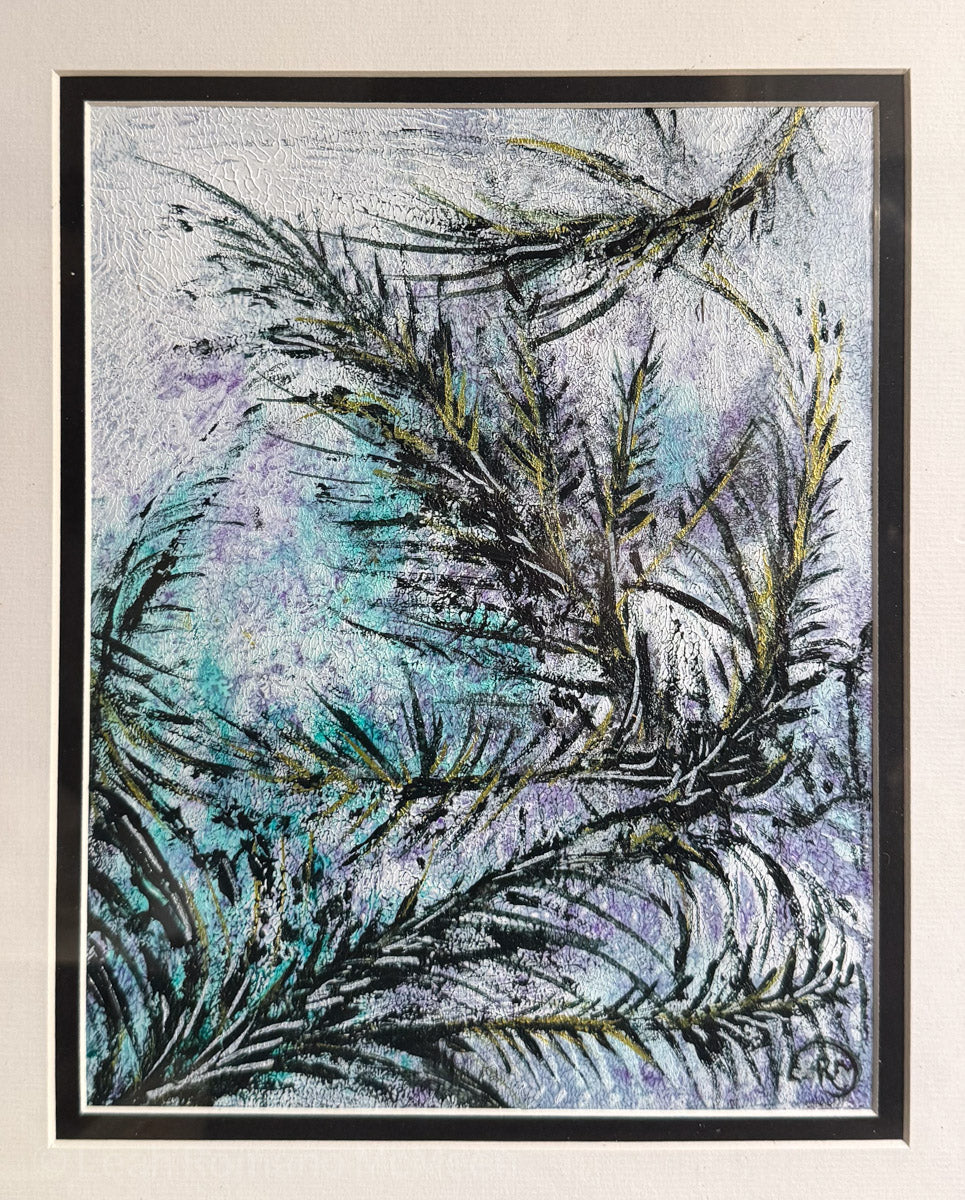 Fern Medley Botanical Monotype Painting