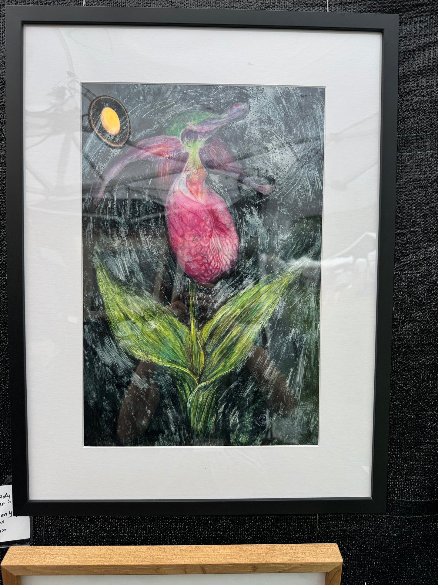 Pink Lady Slippers - Original Mixed Media Painting