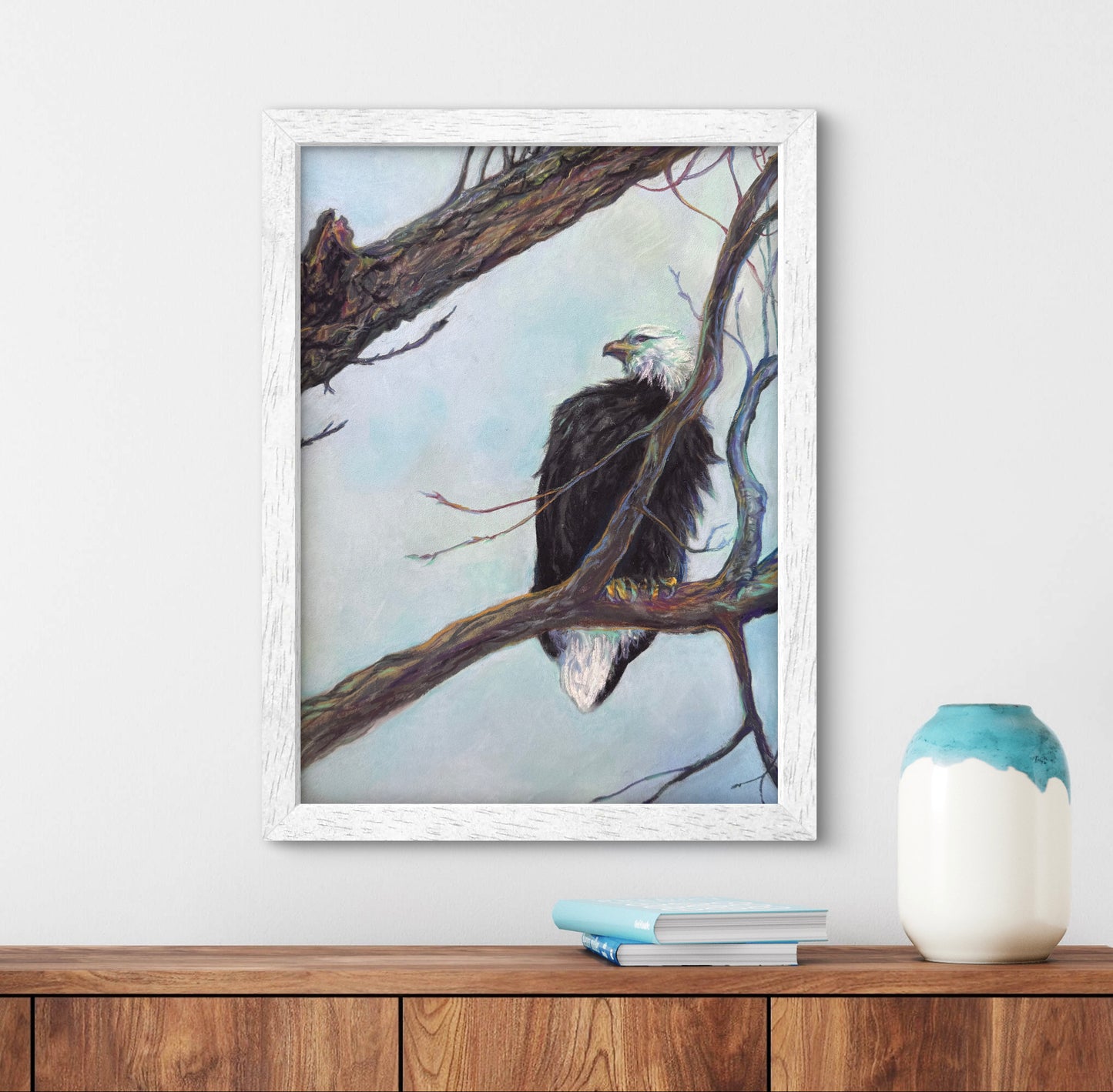 Keeping Watch – Bald Eagle Soft Pastel Giclée Bird Print