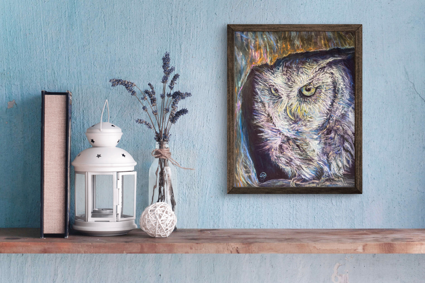Screech Owl Bird In Tree Art Print