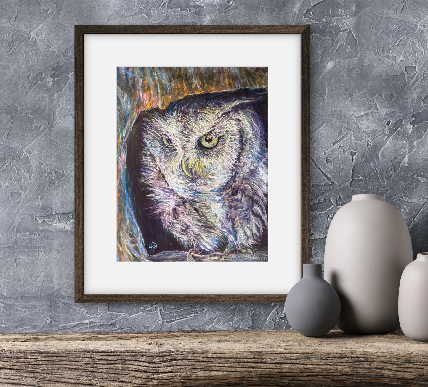 Screech Owl Bird In Tree Art Print