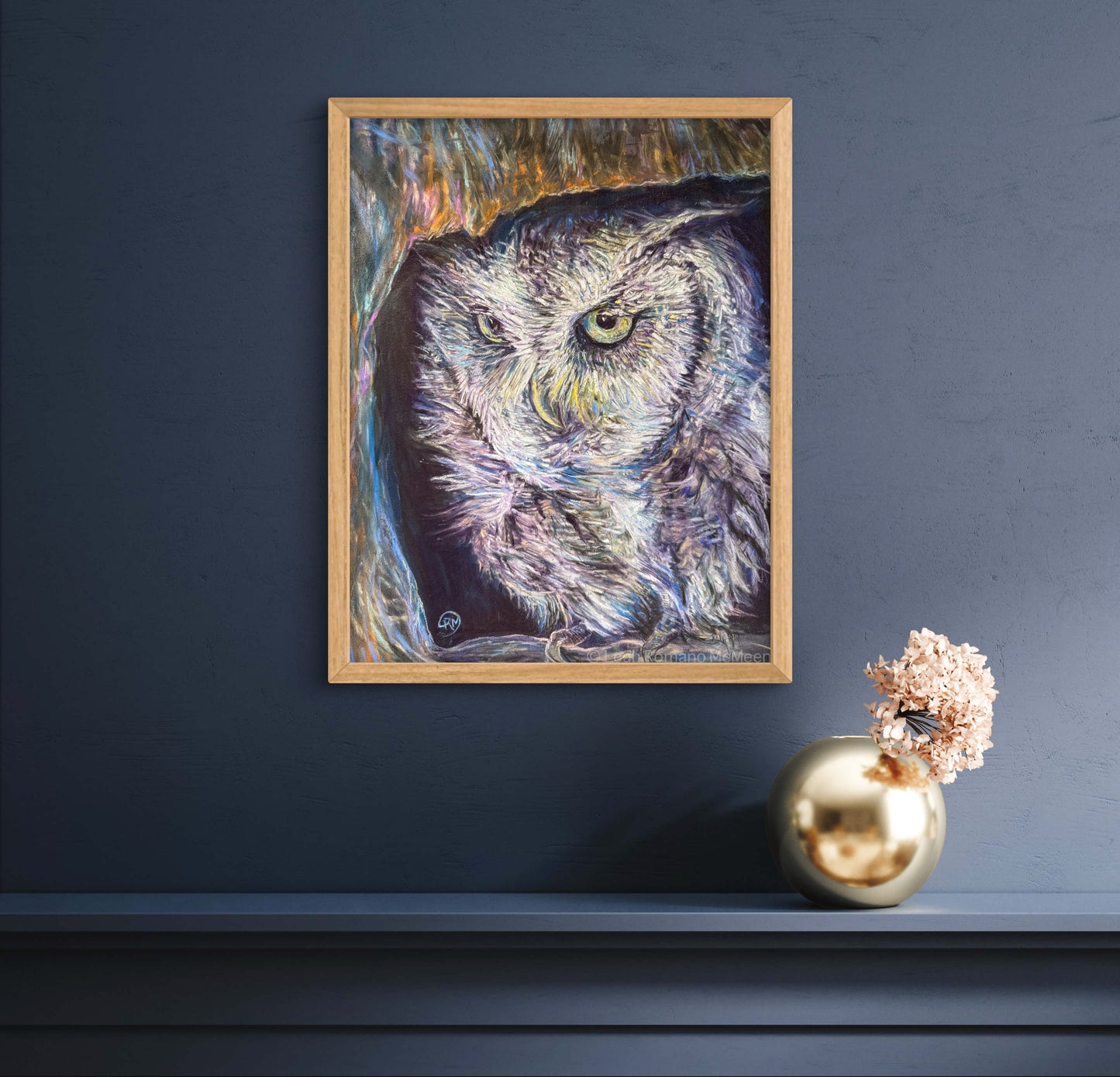 Screech Owl Bird In Tree Art Print