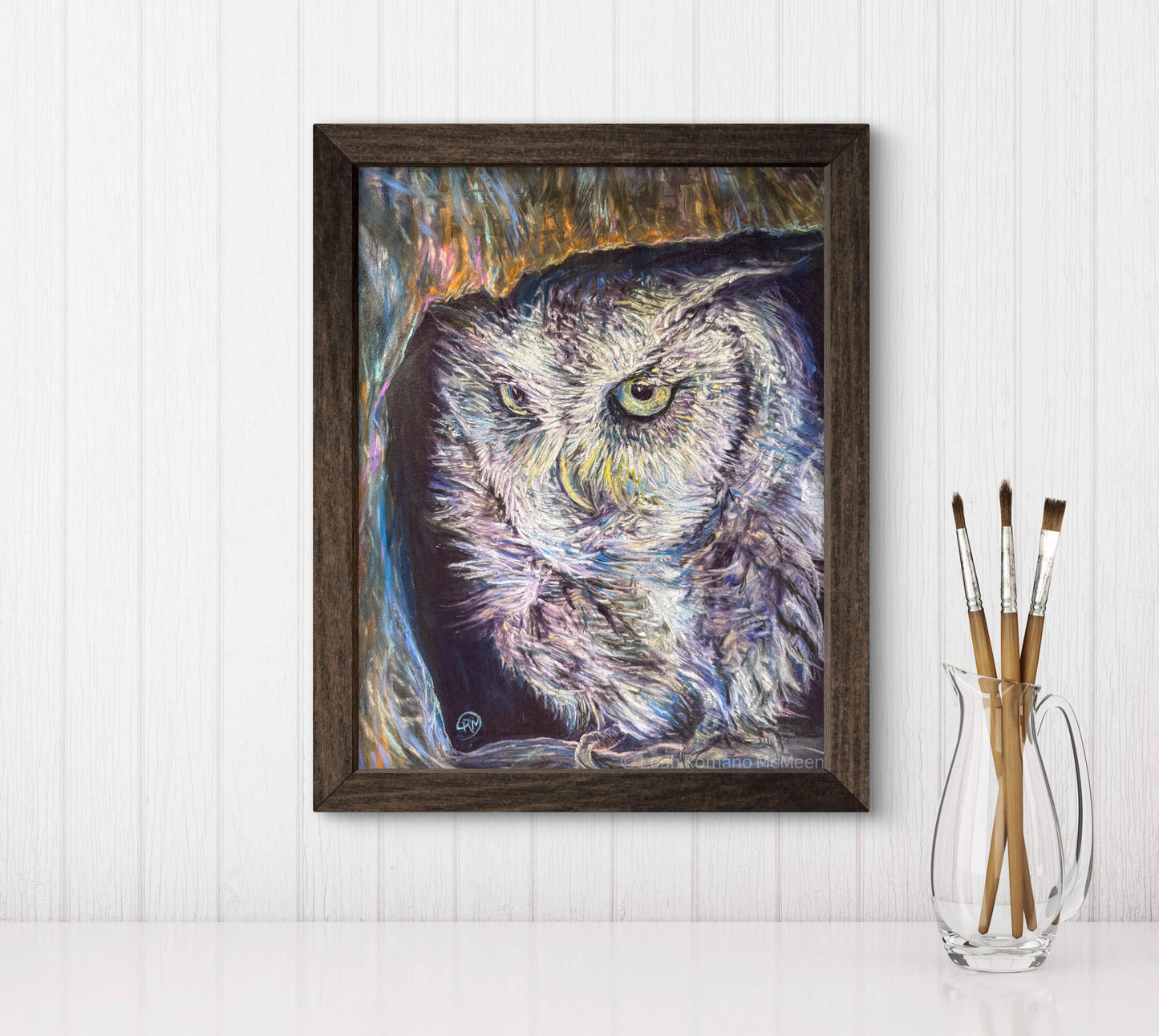Screech Owl Bird In Tree Art Print