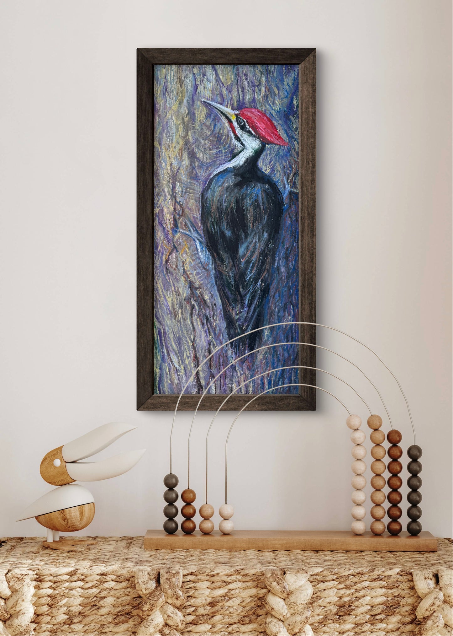 Pileated Woodpecker Bird – Giclée Print from Oil Pastel Original