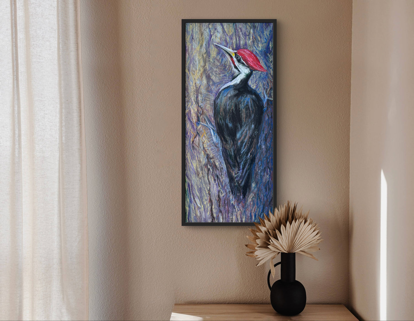 Pileated Woodpecker Bird – Giclée Print from Oil Pastel Original