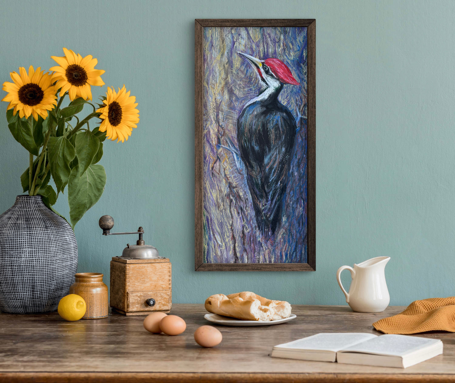 Pileated Woodpecker Bird – Giclée Print from Oil Pastel Original