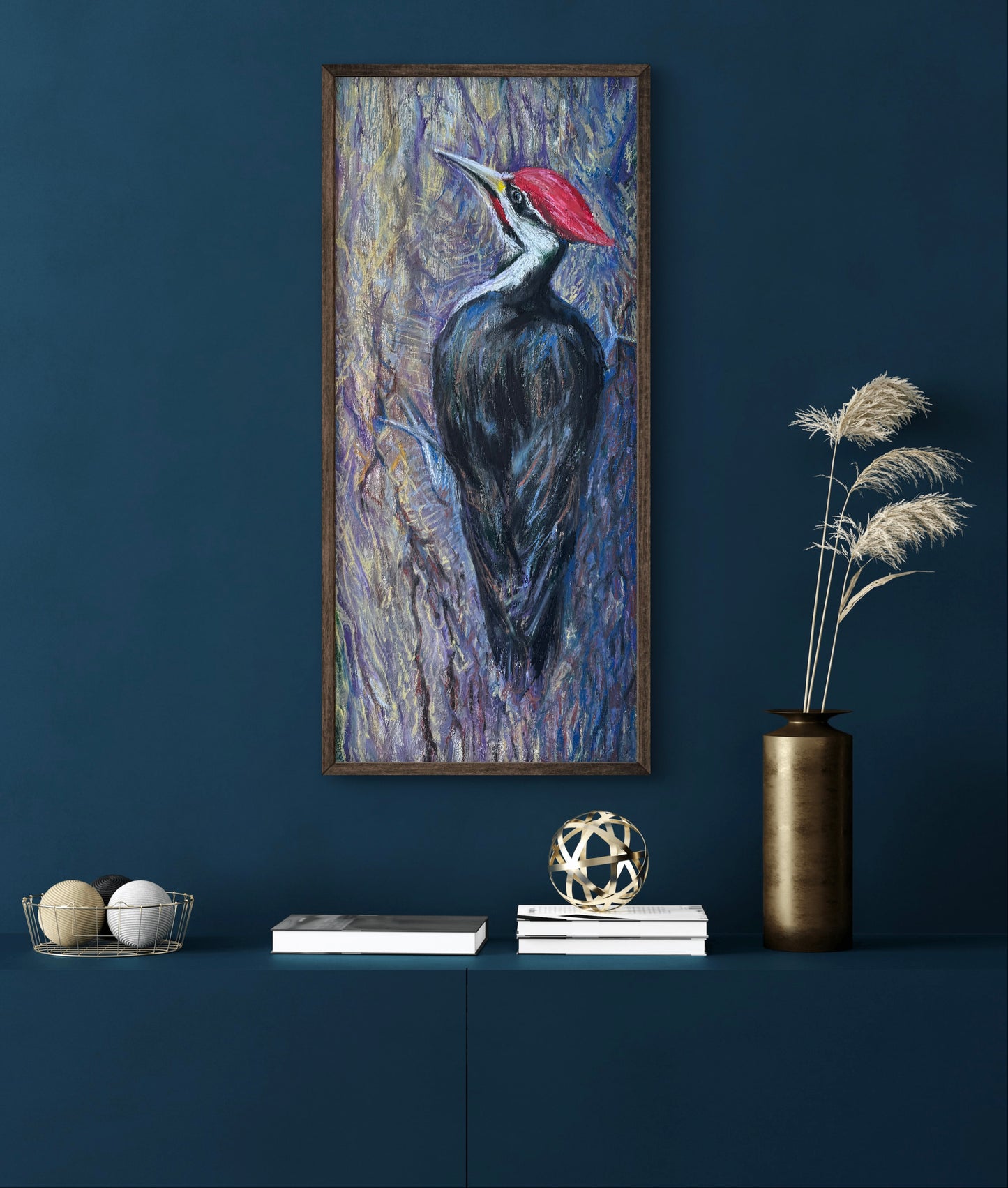 Pileated Woodpecker Bird – Giclée Print from Oil Pastel Original