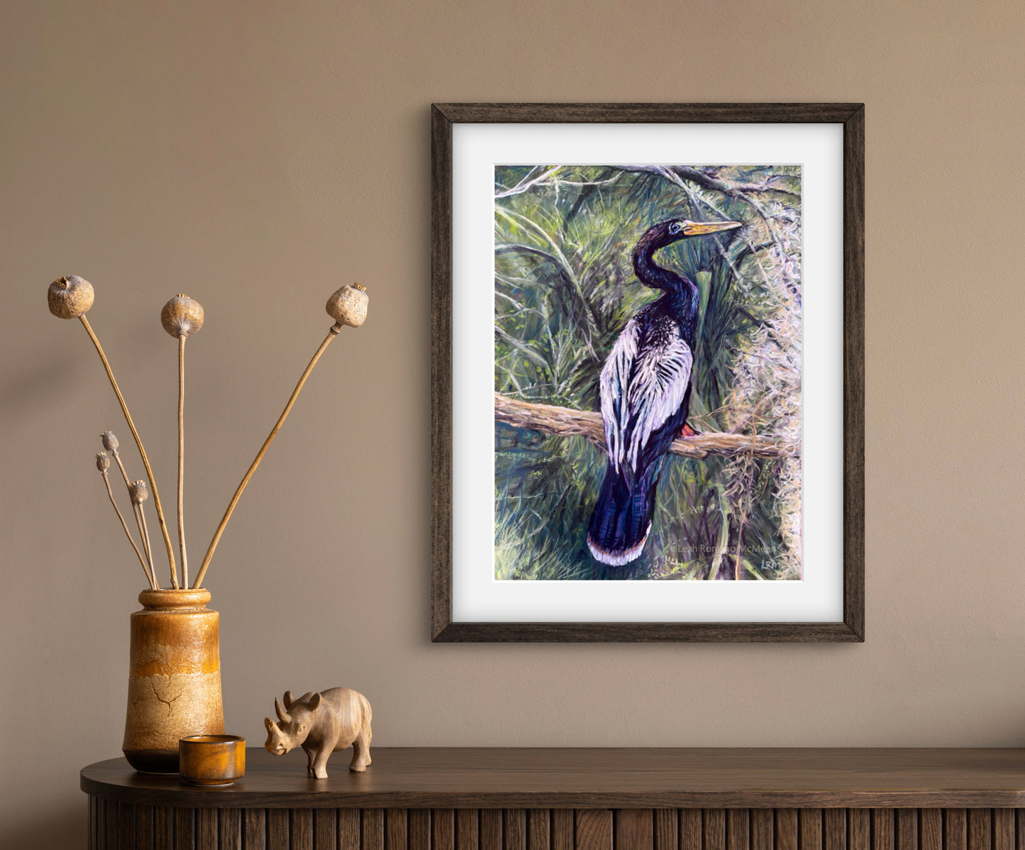 The Luminous Anhinga Bird Giclée Print From Pastel Original