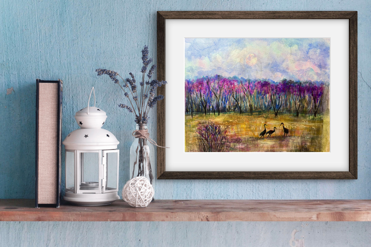 Dune Moon Cranes Giclée Print - Sandhill Crane Birds