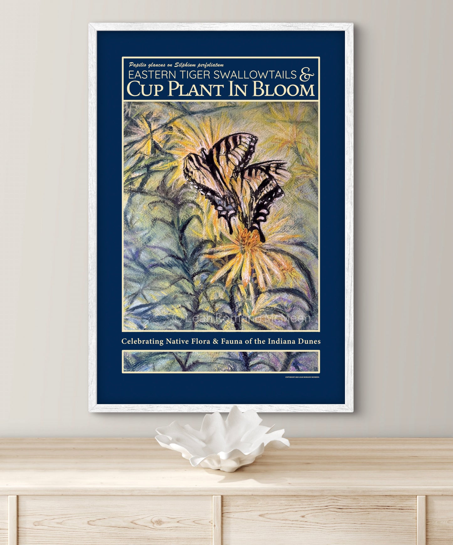 Swallowtails and Cup Plant in Bloom – Indiana Dunes Poster Print