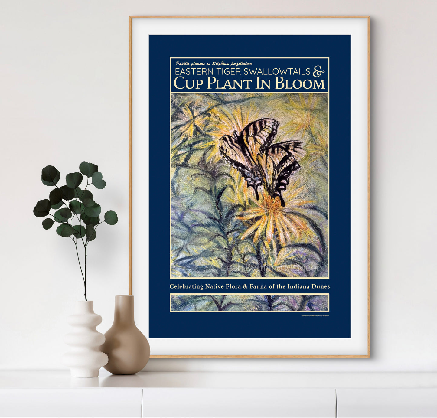 Swallowtails and Cup Plant in Bloom – Indiana Dunes Poster Print