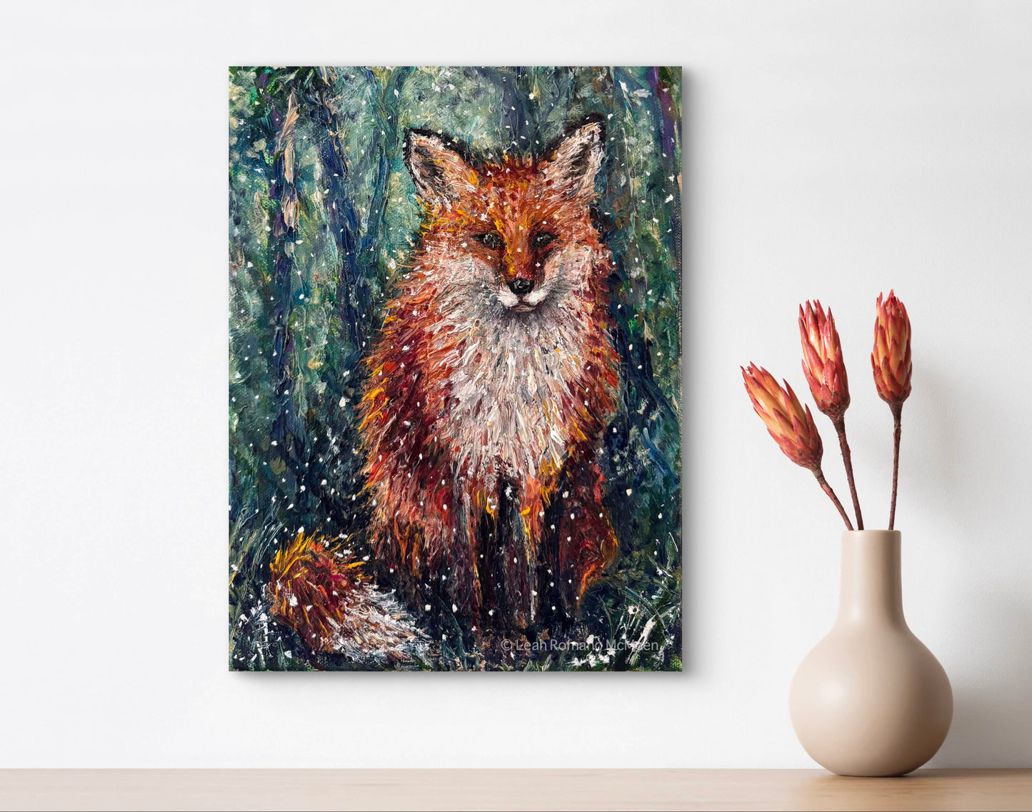 The Snow Watcher Fox – Giclée Print from Oil Original