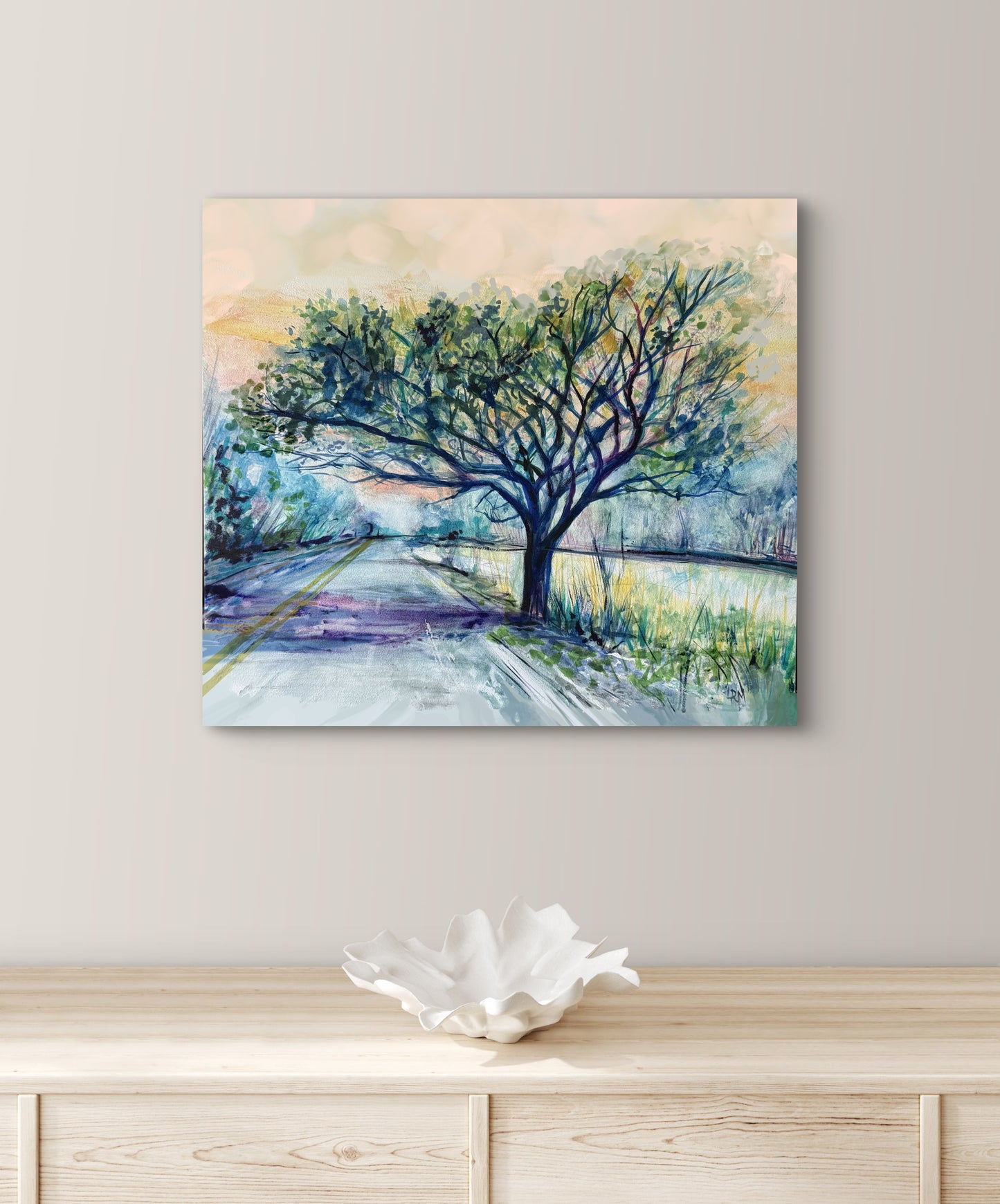 The Tree On Rte. 20 Watercolor in Furnessville Indiana Giclée Print