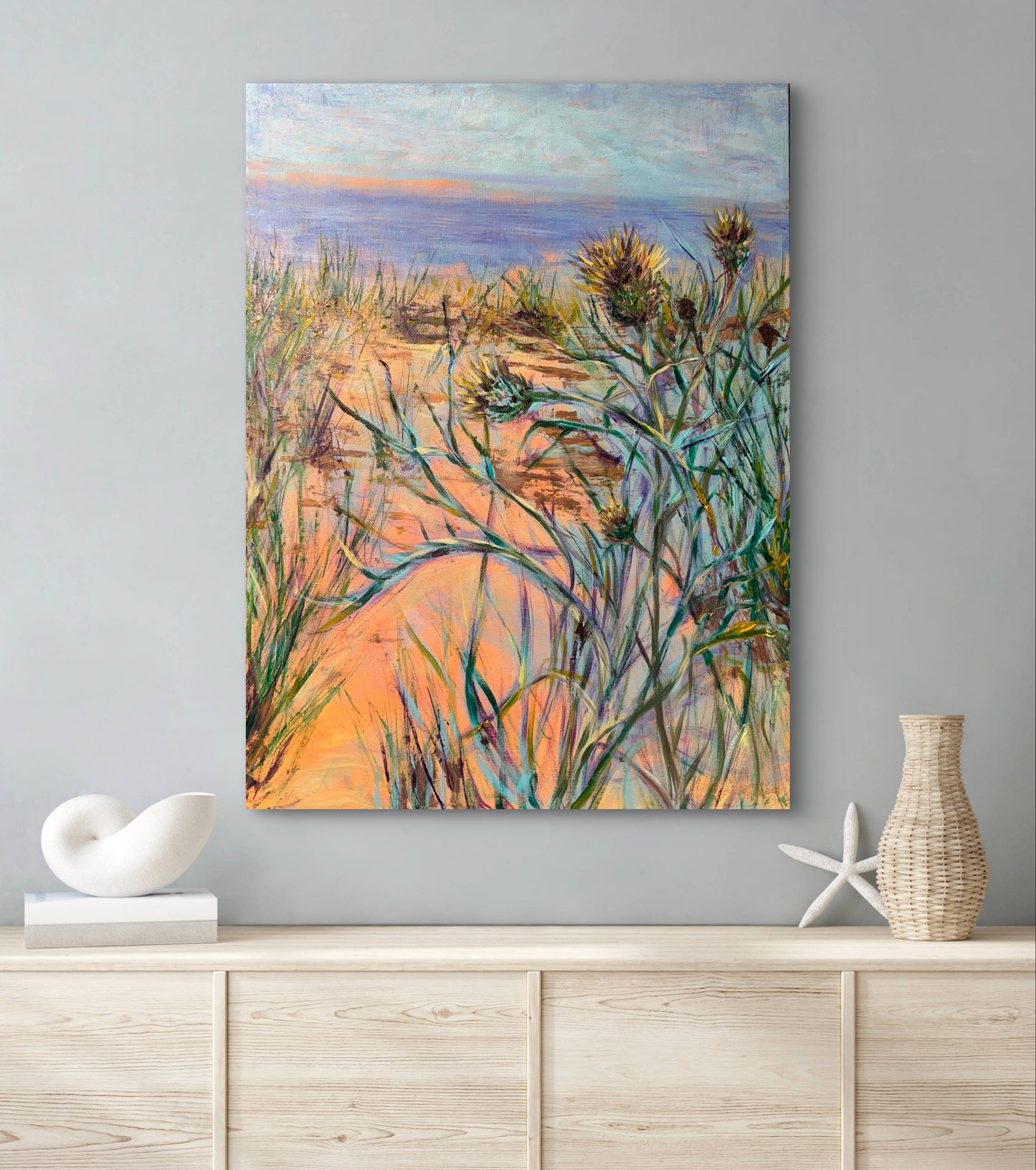 Pitcher's Thistle In The Dunes – Giclée Print from Oil Original
