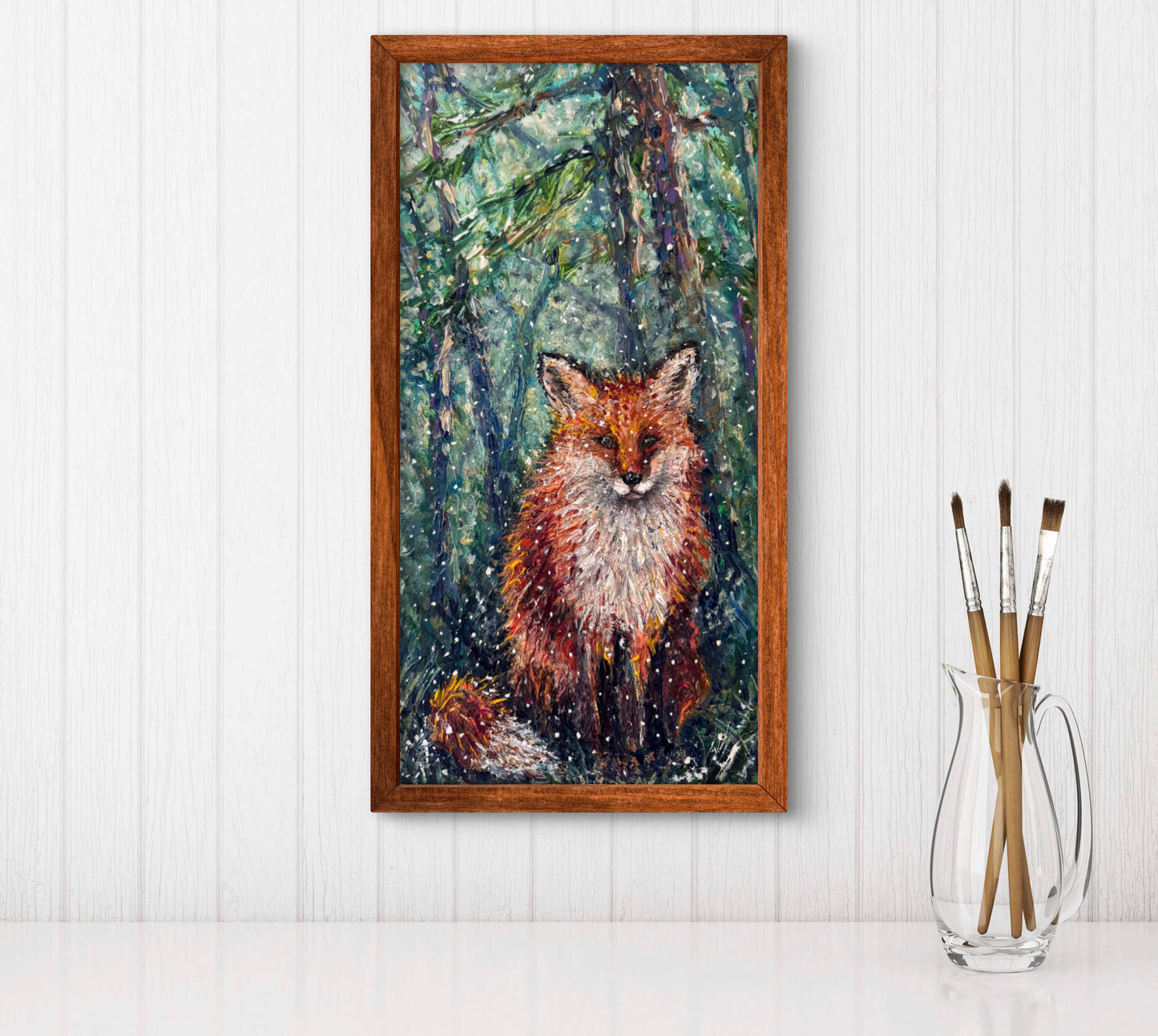The Snow Watcher Fox – Giclée Print from Oil Original