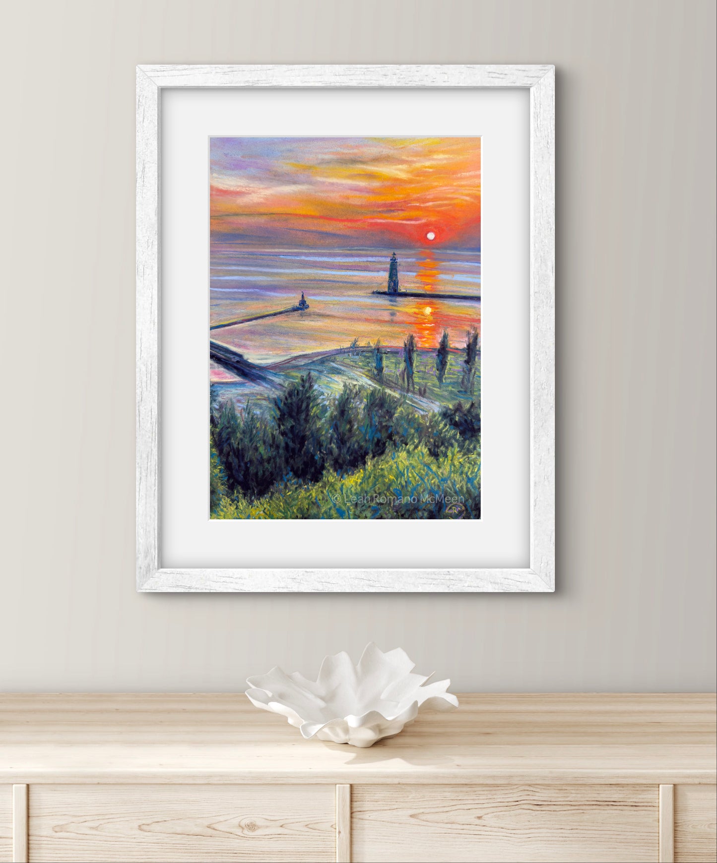 Frankfort Harbor At Lake Michigan Elberta Bluffs Poster & Print