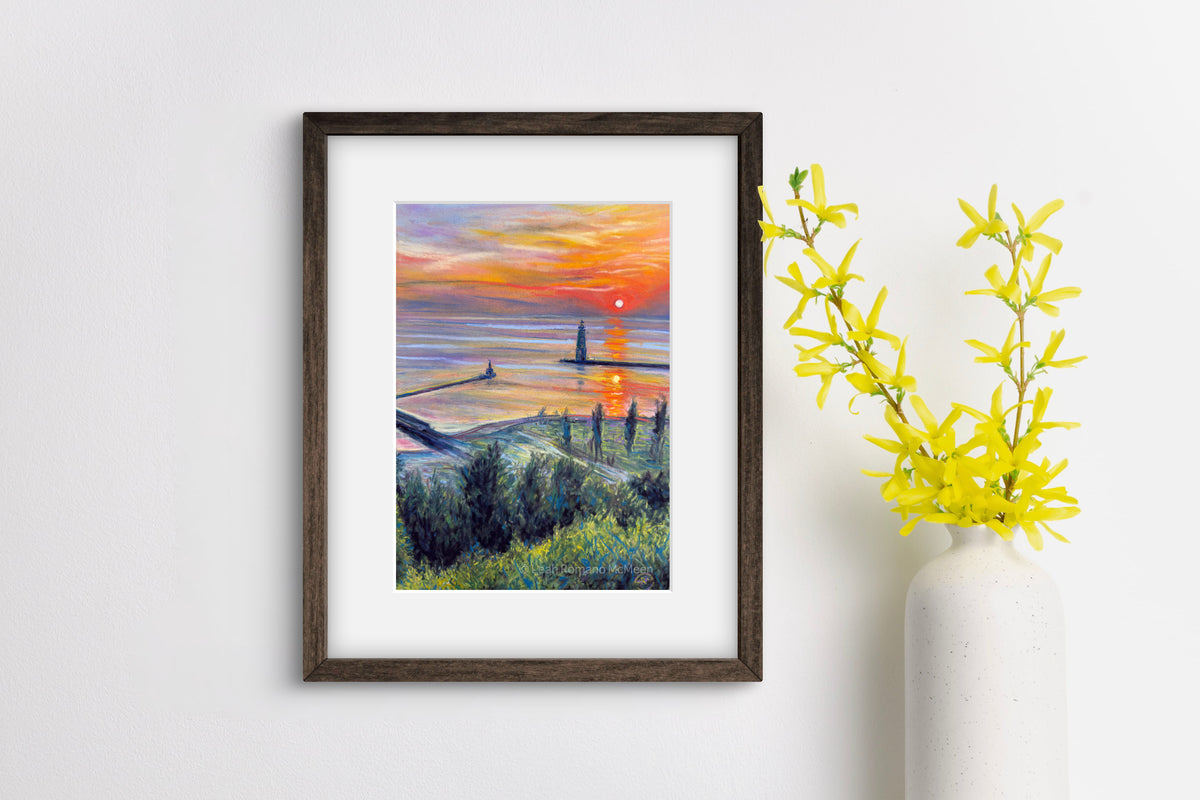Frankfort Harbor At Lake Michigan Elberta Bluffs Poster & Print