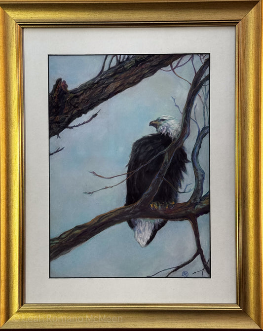Keeping Watch - Bald Eagle Soft Pastel Original