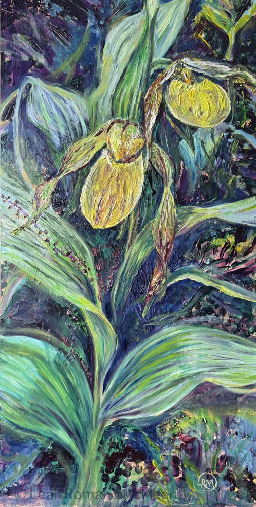 The Hidden Slippers – Lady Slipper Orchids of the Indiana Dunes Giclée Print from Oil Original
