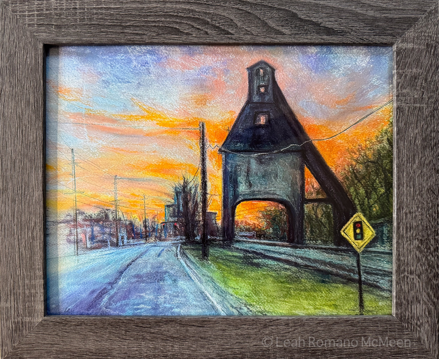 Last Light Of The Coaling Tower - Soft Pastel Original