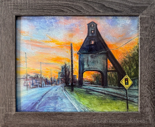 Last Light Of The Coaling Tower - Soft Pastel Original