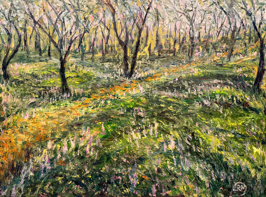 Lupine Forest oil painting