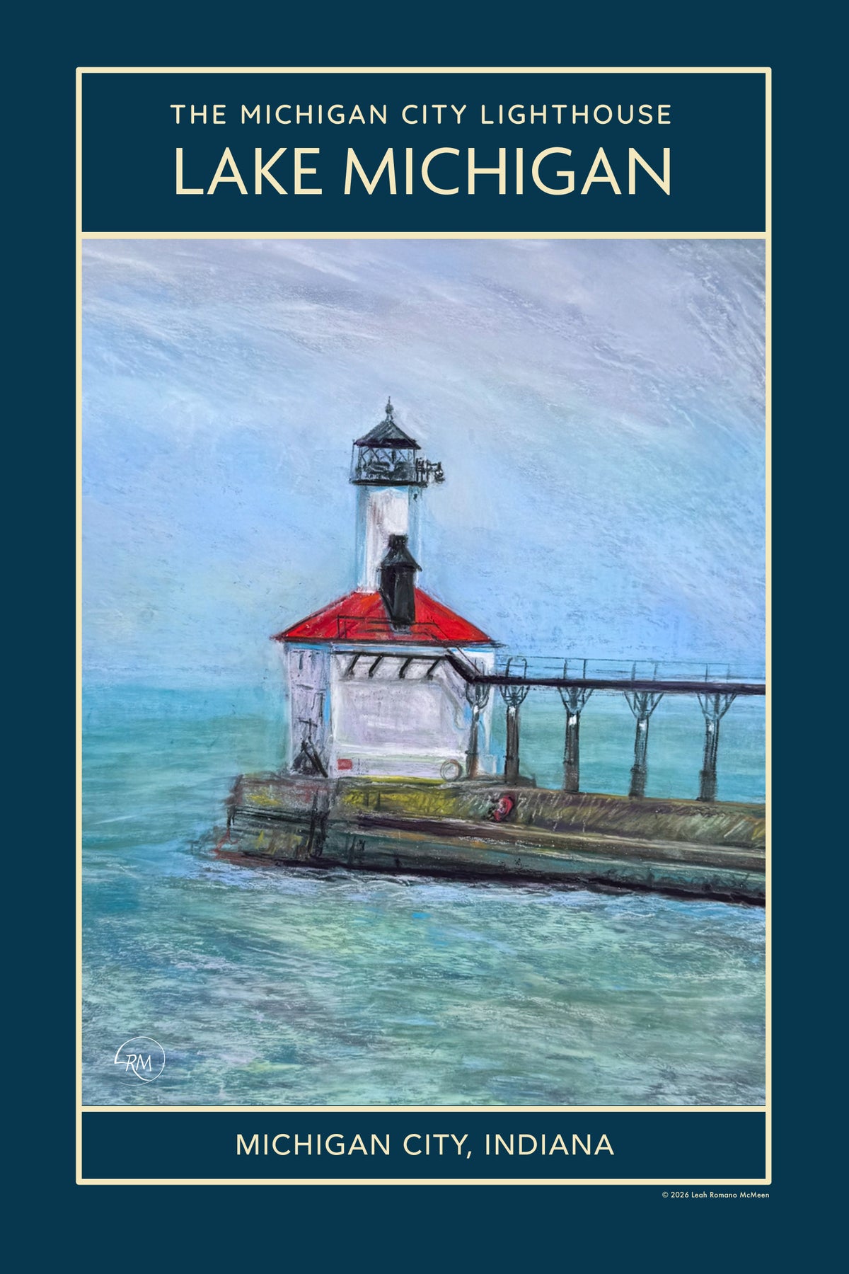 Michigan City Indiana Lighthouse • Lake Michigan • Poster & Print