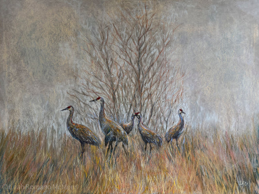 Mourning In The Fog - Oil Pastel Painting