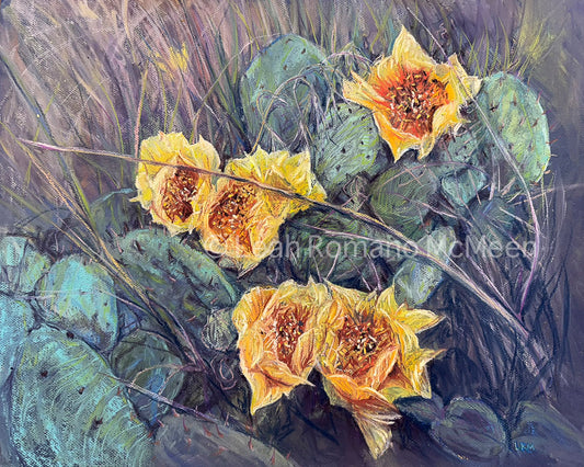 "Prickly Pear At Dusk" - Soft Pastel Giclee Print