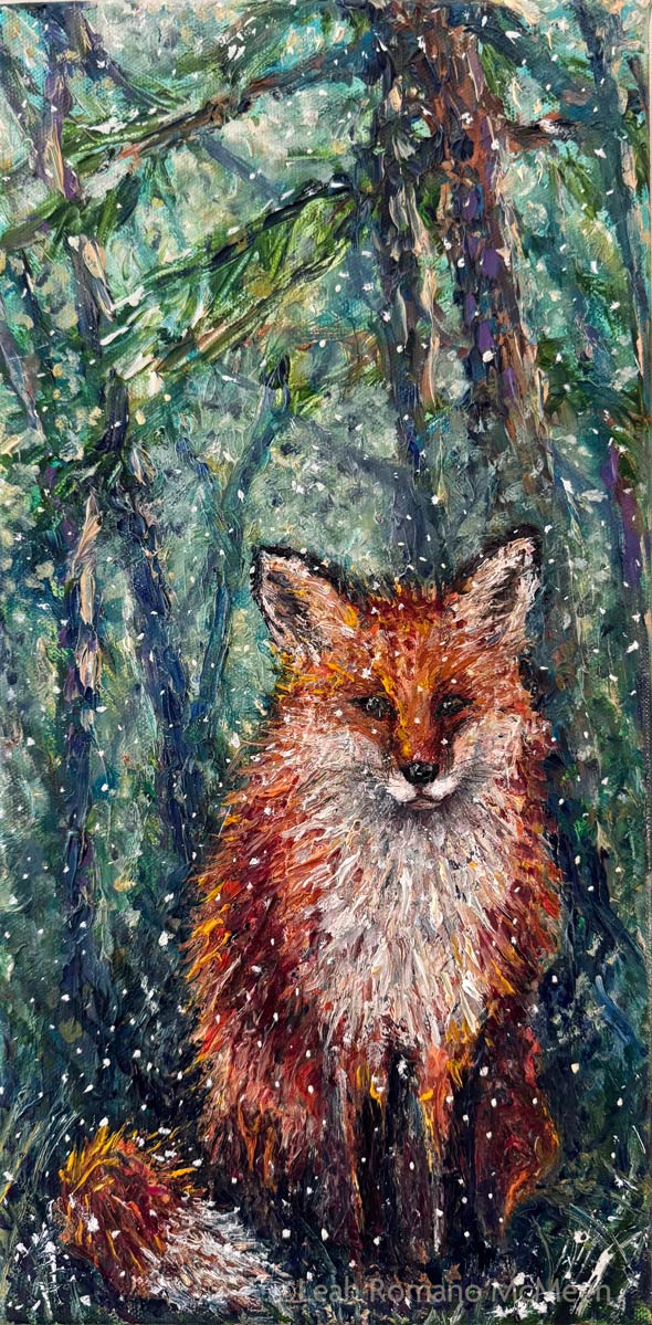 Snow Watcher - Oil Painting