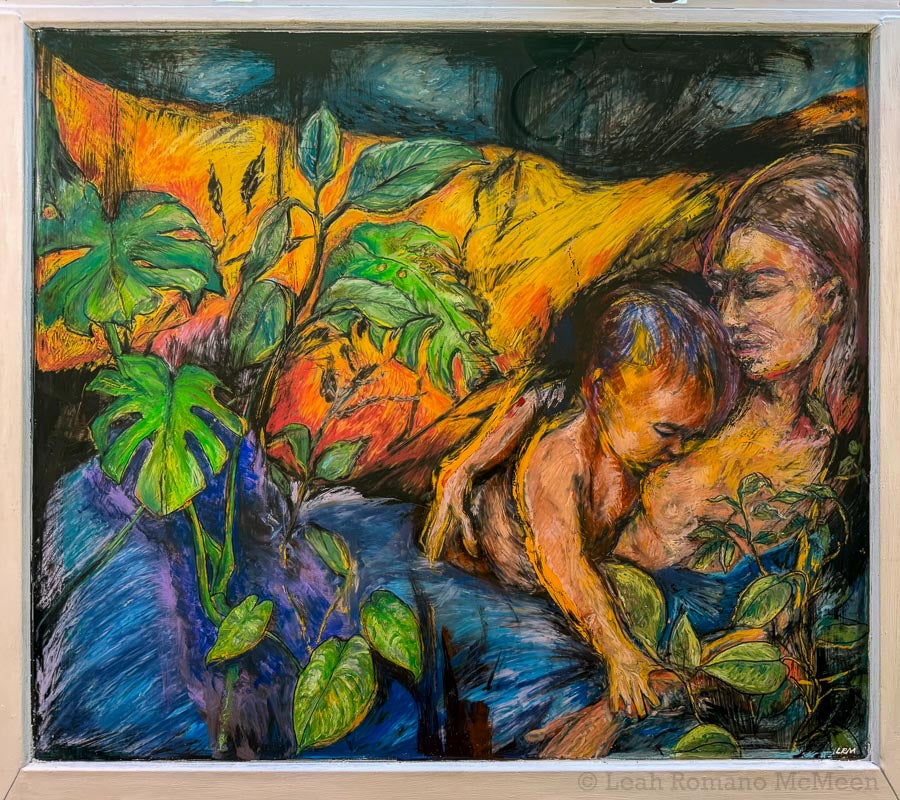 "The Tending" Reverse Window Painting