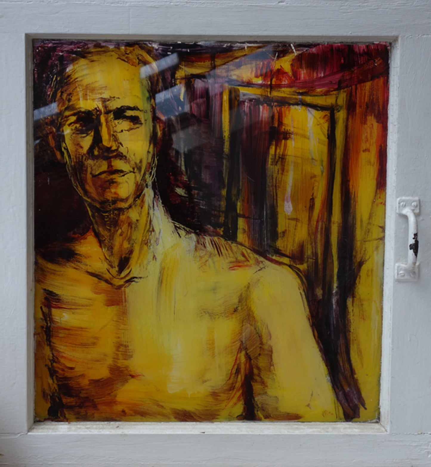 "Him" Reverse Window Painting